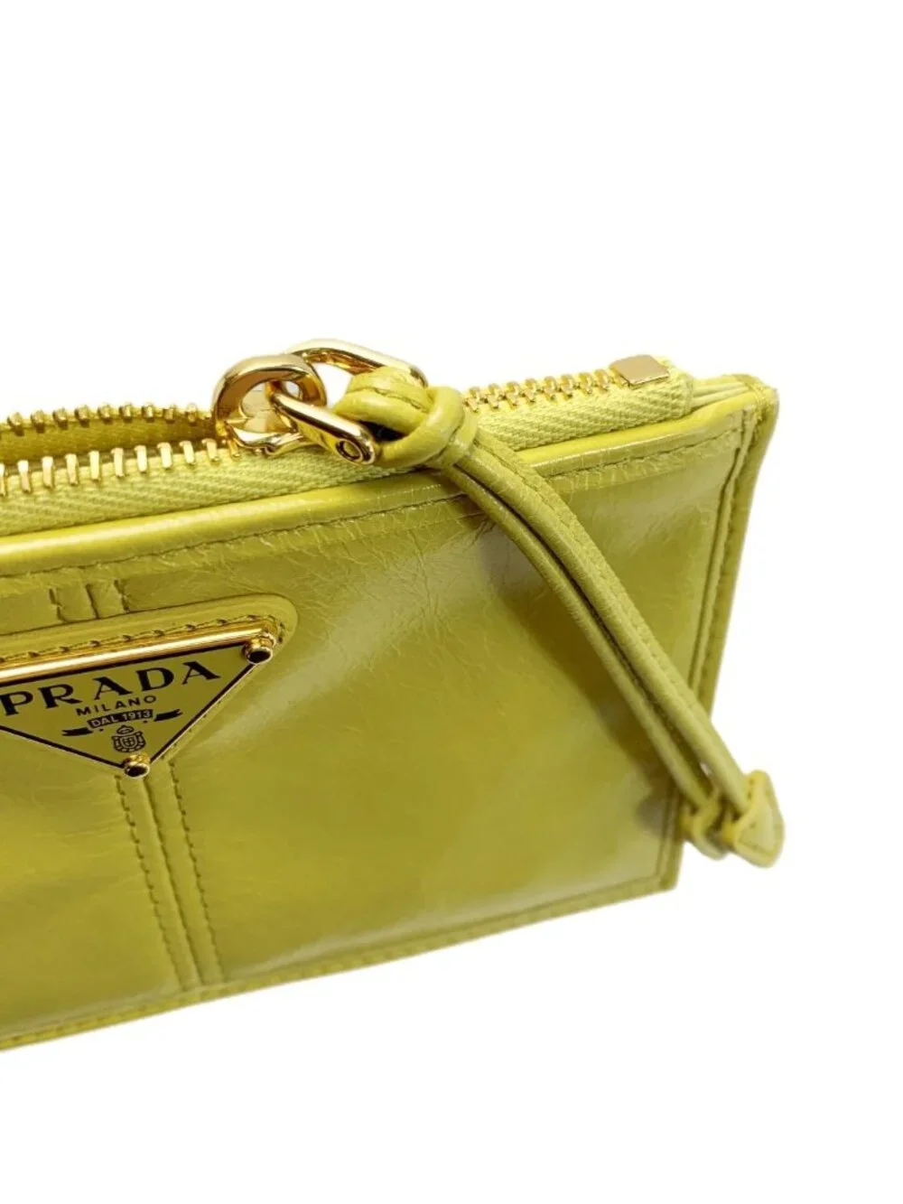 Prada Card Case Fragment Yellow Gold